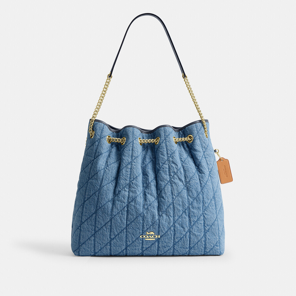 Coach Outlet Evelyn Large Shoulder Bag In Regenerative Cotton With Quilting